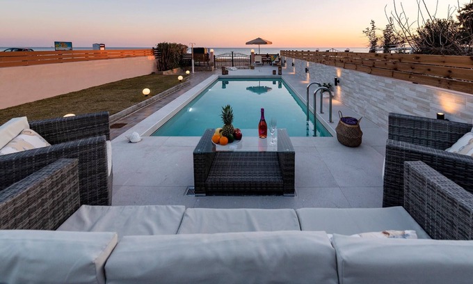 Lardos Villa | Beachfront Villa Fay: Guest Rated 9.6 with Pool & Oceanview