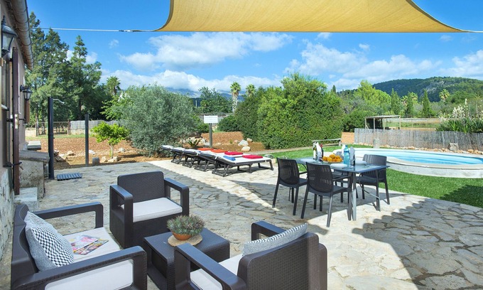 Campanet Villa | Villa Garreta: Rustic Retreat with Pool and Spa Access