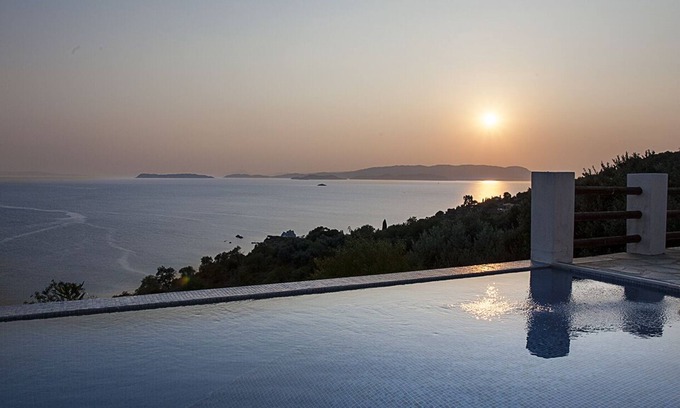 Elios Villa | Villa Kalyves: Inviting Pool with Breathtaking Sea Views