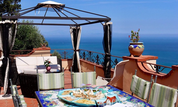 Faro Villa | Villa 'L'Infinito' with Sea View, Wi-Fi and Air Conditioning