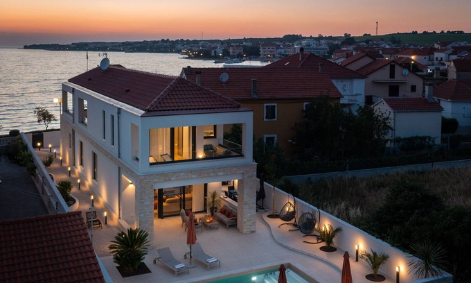 Petrcane Villa | Villa La Thea: Oceanfront Haven with Private Pool & More