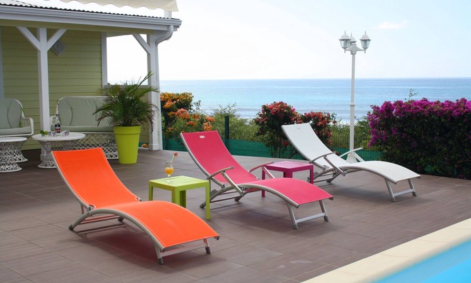 Grande-Terre Villa | Villa Lanthana: Scenic Oceanfront Retreat with Pool