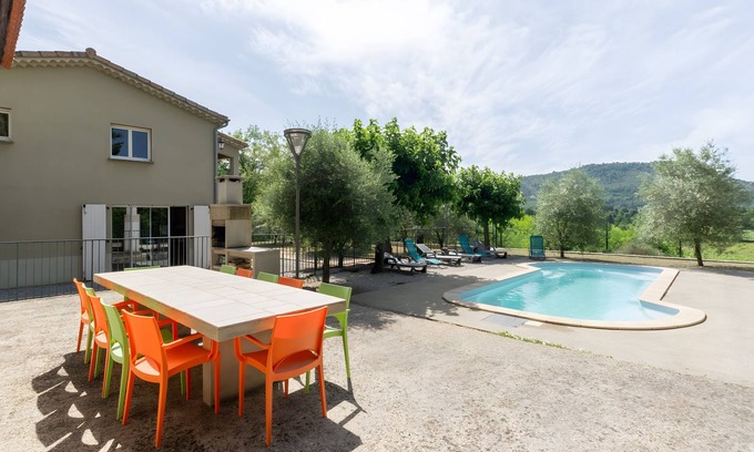 Chambonas Villa | Serene Villa "Le Serre Du Puech" with Pool & Mountain View