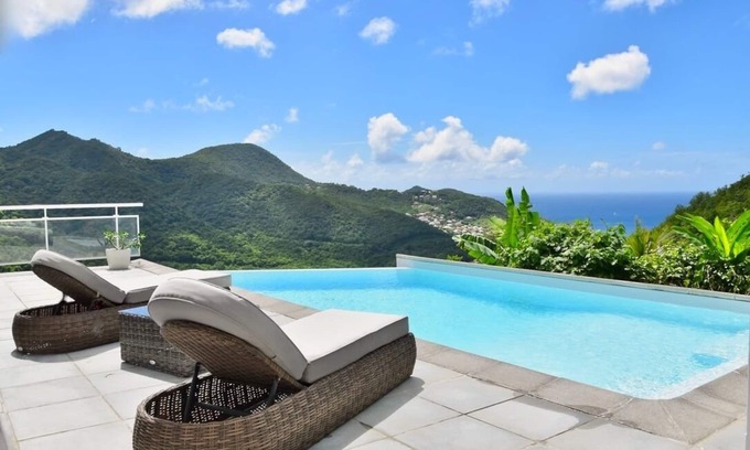 Les Anses-d'Arlets Villa | Villa Mapou - Relaxing Poolside Retreat with Sea Views