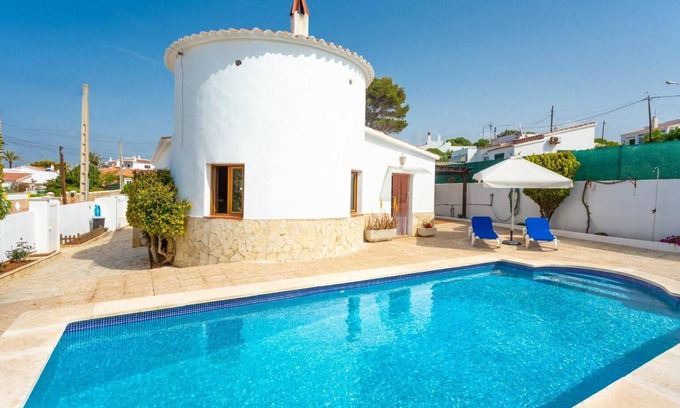 Cala en Porter Villa | Villa Maria: Oceanfront Retreat with Private Pool & A/C