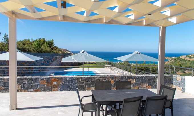 Vlichada Villa | Villa Marine: New Villa with Private Pool & Ocean Views
