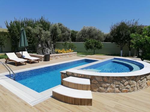 Filerimos Villa | Villa MATA: Oceanfront Retreat with Private Pool & Hot Tub