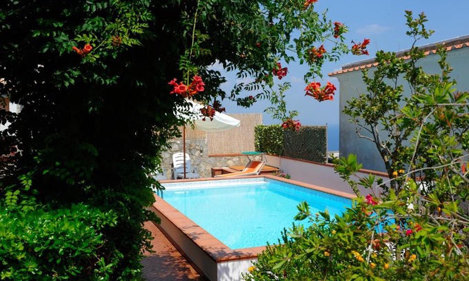 Conca dei Marini Villa | Villa Miramare: Poolside Retreat with Ocean View Awaits