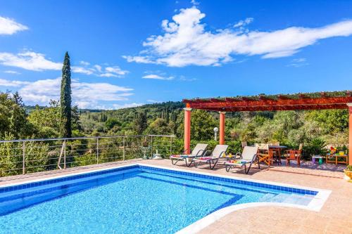 Limni Villa | Villa Mirela Mikri: Poolside Retreat with Ocean View