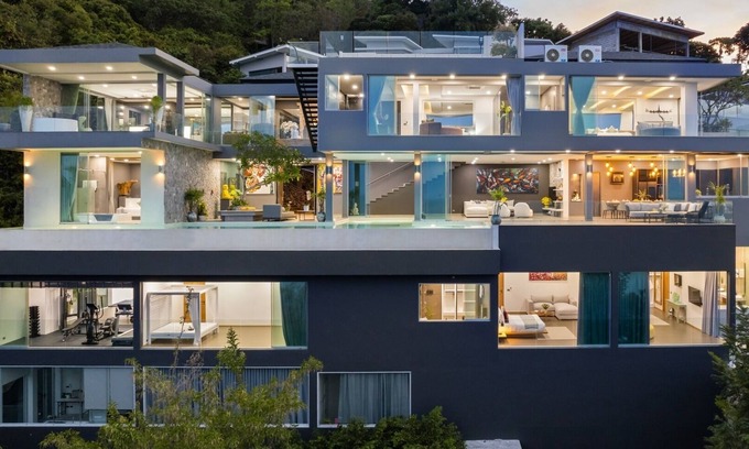 Bophut Villa | Villa Moonstar: 6-Bedroom Retreat with Seaviews & Spa