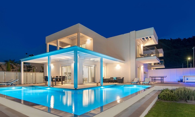 Filerimos Villa | Relax at Villa Myrto with Ocean View and Private Pool