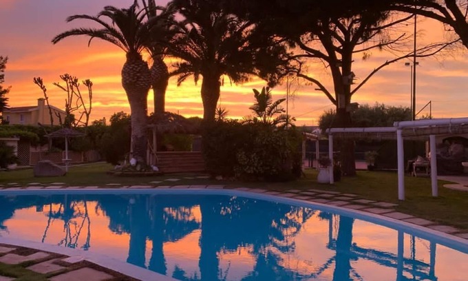 Quartu Sant'Elena Villa | Villa Oleandra: Private Pool, Tennis Court & Ocean Views