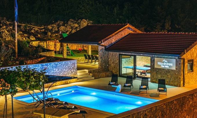 Velika Cista Villa | Elegant Villa on Stone: Ocean View with Private Pool