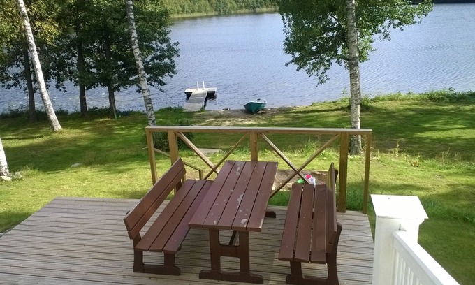 Tiainen Villa | Serene Beachfront Villa with Boat and Sauna in Finland