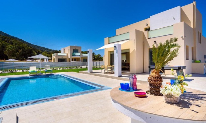 Filerimos Villa | Villa Paleos Evergreen: Top-Rated Stay with Pool Access