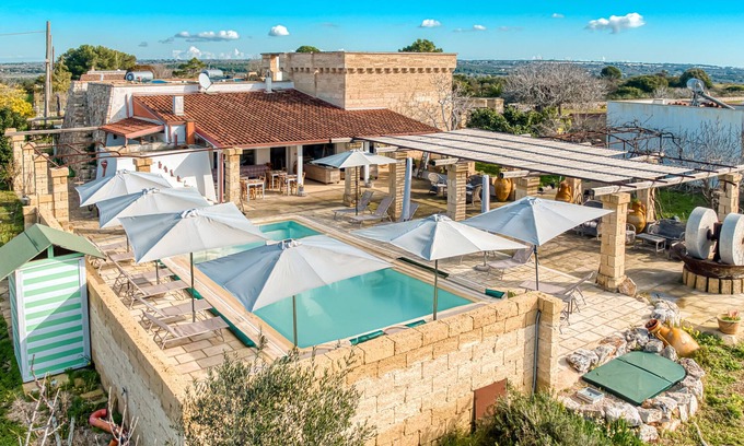 Salve Villa | Villa 'Palmira Immersa Nella Natura' with Sea View, Private Pool and Wi-Fi