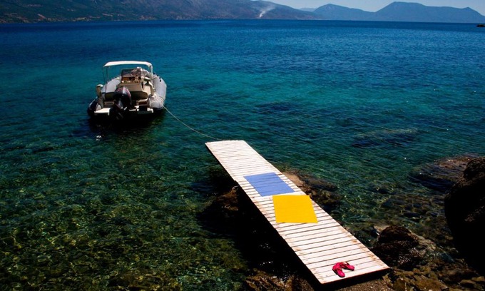 Aktio-Vonitsa Villa | Villa Palmyra: Oceanfront Escape with Private Beach Access