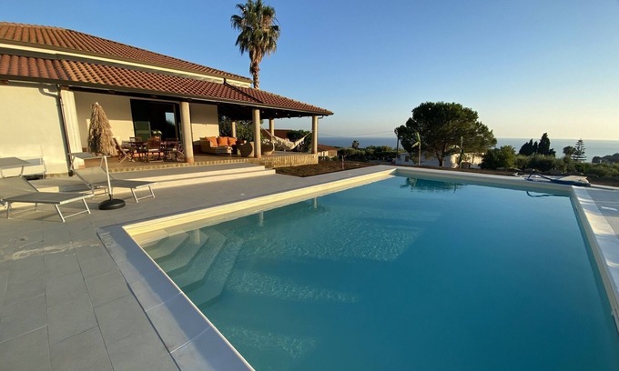 Ricadi Villa | Villa Pavone: Private Pool Retreat with Ocean Views