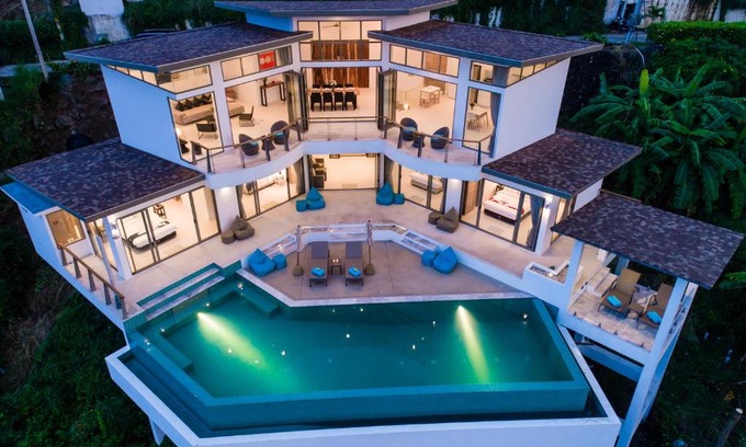 Bophut Hills Villa | Villa Pearl: 5 Bed Retreat with Panoramic Views & Pool