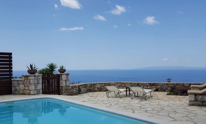 Lefktron Villa | Villa Phoebe: Private Pool & Oceanview in Tranquil Stoupa