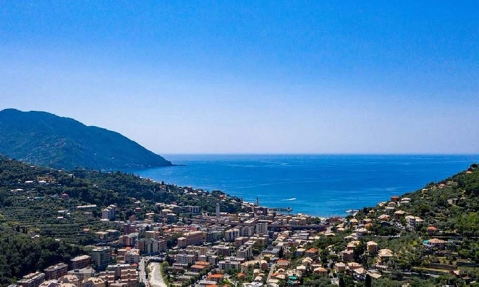 Recco Villa | Villa Maria Pia: Poolside Retreat with Ocean Views in Recco