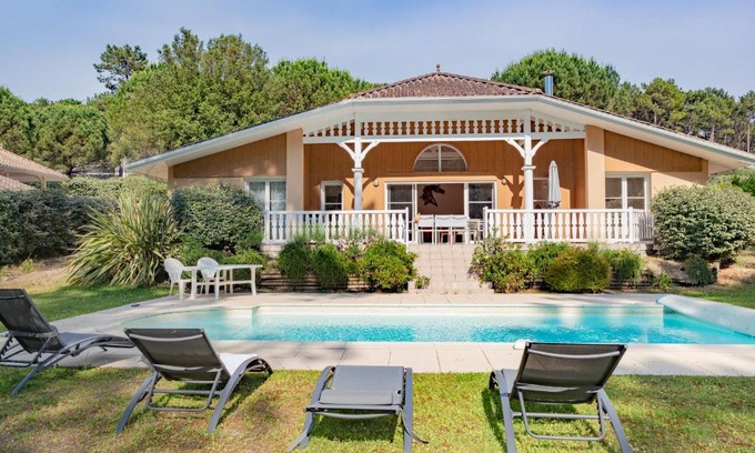 Lacanau-Ocean Villa | Family Villa with Heated Pool - 4-Star Guest Rated Getaway