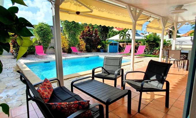 Sainte-Anne Villa | Villa Salsa: Oceanfront Escape with Private Pool & Spa