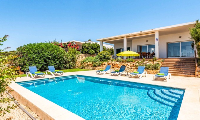 Sant Lluis Villa | Villa Satalaia: Private Pool and Wi-Fi Near the Beach