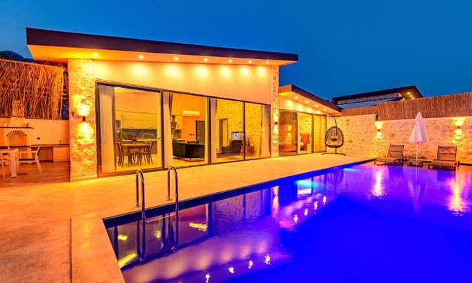 Faralya Villa | Romantic Villa Selim: Honeymoon Retreat with Jacuzzi in Kalkan