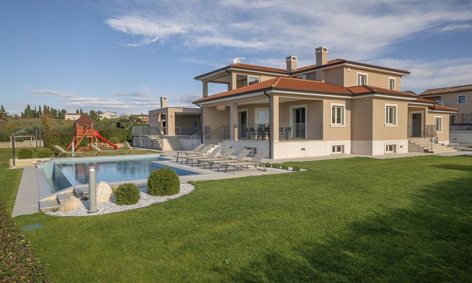 Kastelir-Labinci Villa | Villa Silvia: Family Getaway with Infinity Pool & Playground