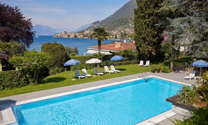 Malcesine Apartment | Idyllic Residenza Villa Sopri: Pool, Garden & Lake Views
