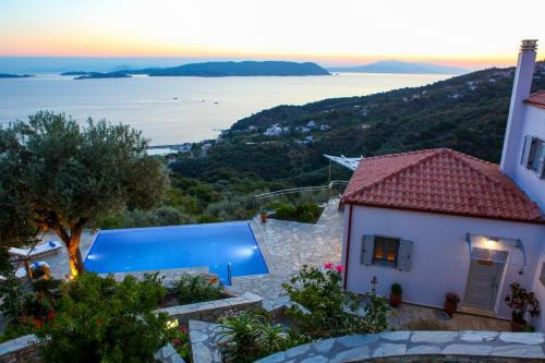 Glossa Villa | Villa Stefani: Oceanfront Haven with Pool & Hot Tub