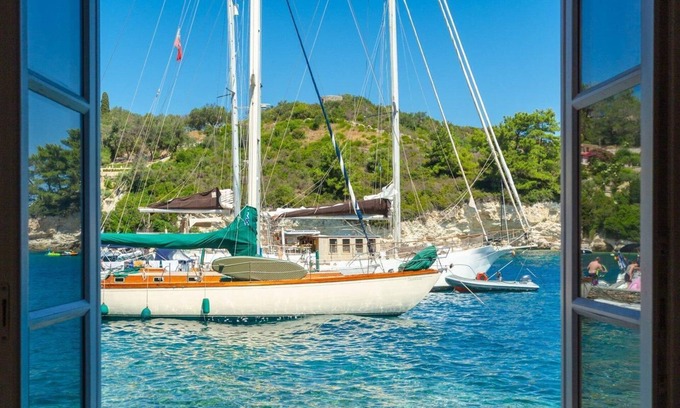 Lakka Villa | Villa Stephania: Private Pool & Beach Access with Sea Views