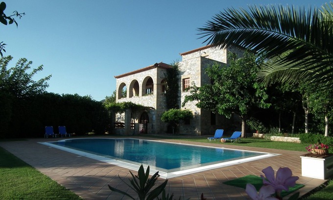 Lefktron Villa | Villa Sunset: Premier Oceanfront Retreat with Pool & Views