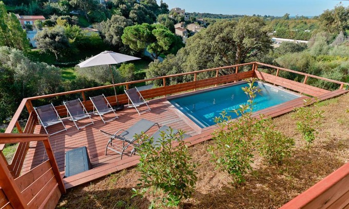 Cauro Villa | Escape to Villa Terrasse: Pool & Ocean Views in Porticcio