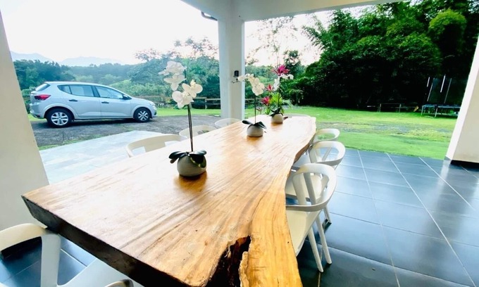 Petit-Bourg House | Villa Vue Montagne: Private River Access & Ocean Views