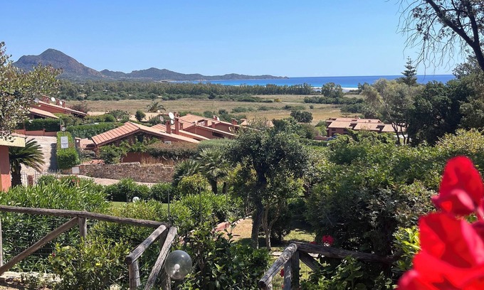 Costa Rei Villa | Villa with Ocean View Veranda, Steps from the Beach