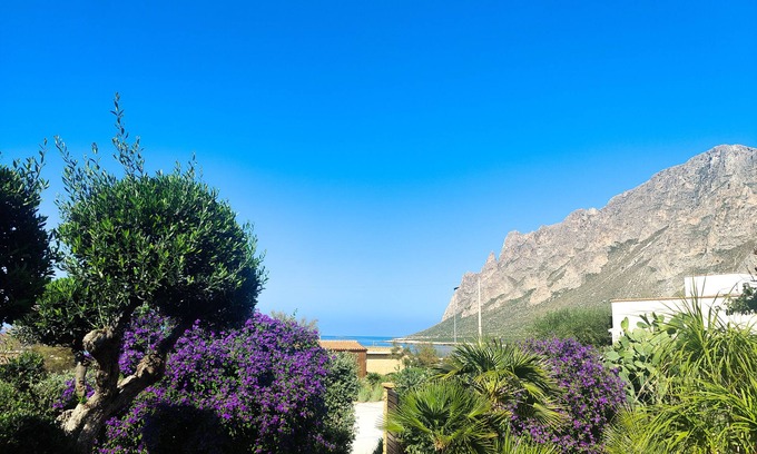 Custonaci Villa | Coastal Retreat with Ocean View, Steps from the Beach