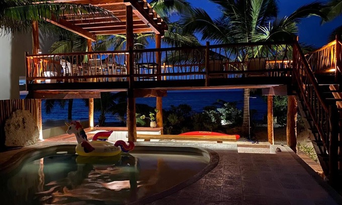 Telchac Puerto House | Villa Zazil: Beachfront Retreat with Pool and Ocean Views