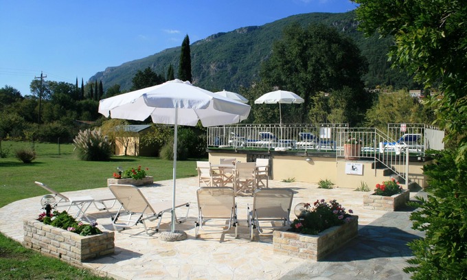 Ano Korakiana Villa | Relax in Village View: Two-Bedroom Villa with Pool Access