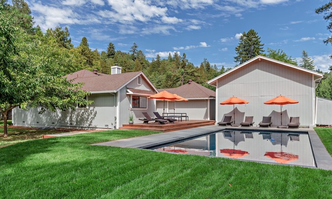 Guerneville House | Vineyard View: Relax by the Pool in a Scenic Setting