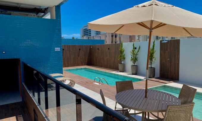 Cruz das Almas Apartment | Vista Mar: Oceanfront Retreat with Pool & Private Beach