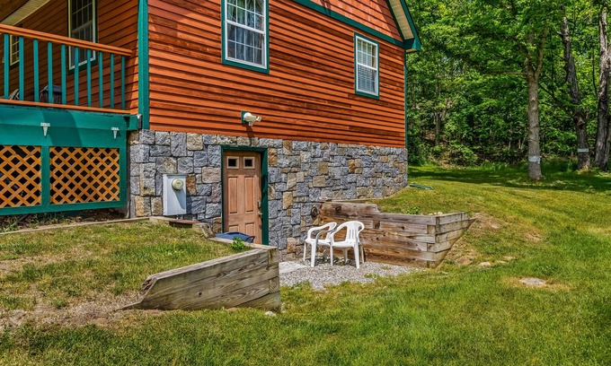 North Lake George Apartment | Walk-out apartment near lake & town with spacious yard, washer/dryer & fireplace