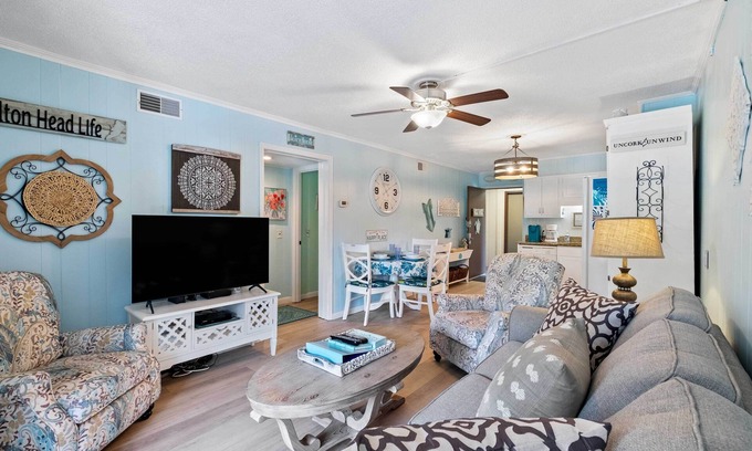 North Forest Beach Condo | Prime Location Villa: Steps from Beach & Coligny!