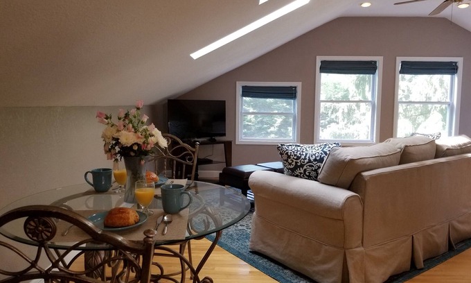 Black Mountain Apartment | Walk to Everything! Large studio with hot tub in Black Mountain