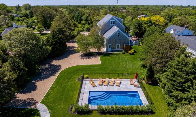 Katama House | Walk to Village: Family Compound with New Pool & Ocean Views