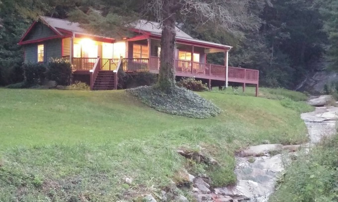 Hendersonville Cabin | Experience Lodge at Slick Rock Falls with Hot Tub & Fire Pit