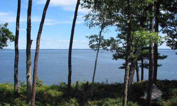 Sebago House | Serene Waterfront Retreat with Private Beach & Scenic Views