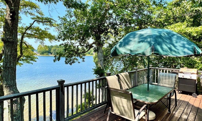 Ponds of Plymouth House | Waterfront Retreat with Lake Views and Pool Near Cape Cod