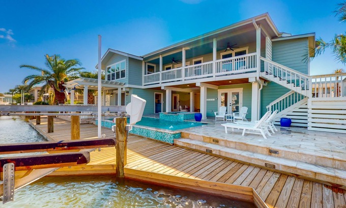 Key Allegro House | Waterfront Retreat with Private Dock & Pool Amenities